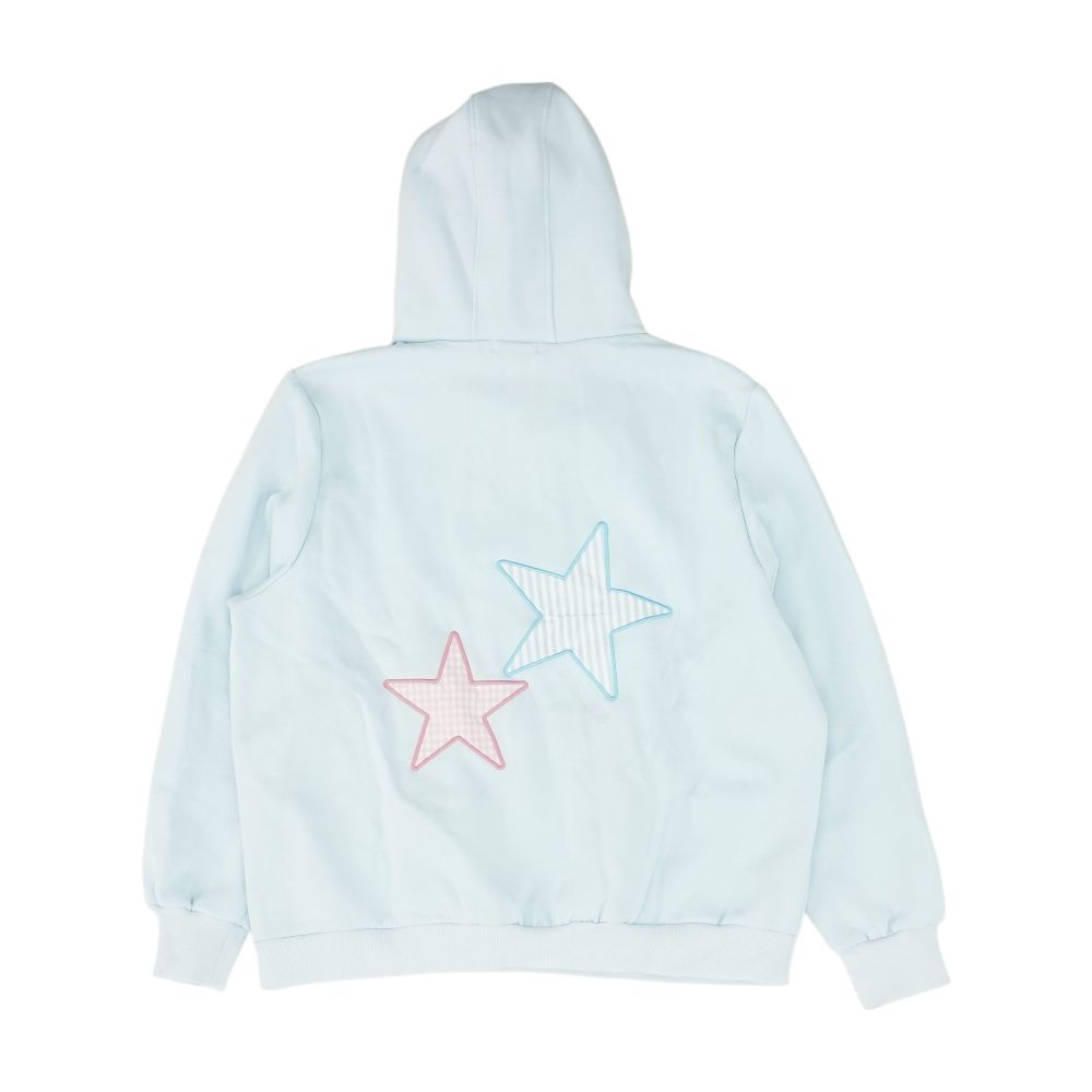 Blue Embroidery Detail Hoodie