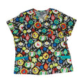 Multi Graphic Scrub Top
