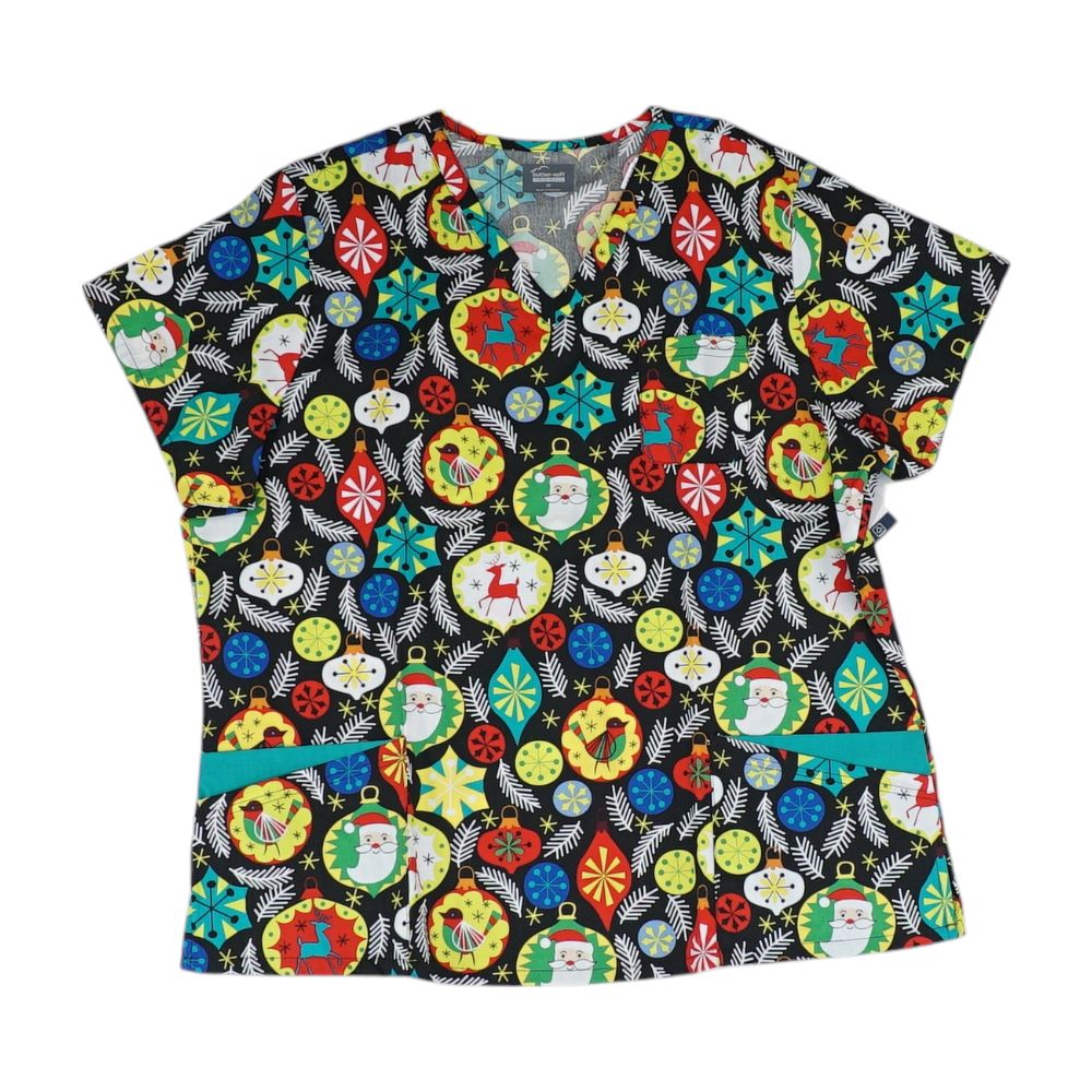 Multi Graphic Scrub Top