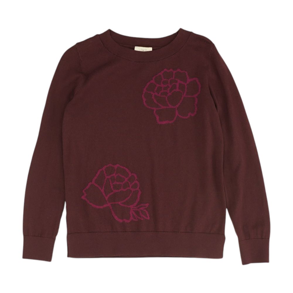 Burgundy Floral Crewneck Sweater