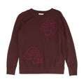 Burgundy Floral Crewneck Sweater