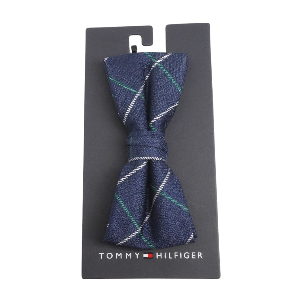 Navy Striped Bow Tie