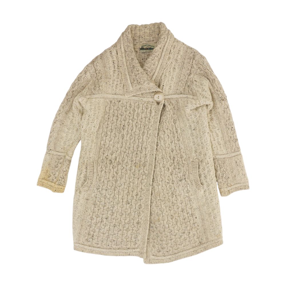 Vintage Beige Graphic Cardigan Sweater