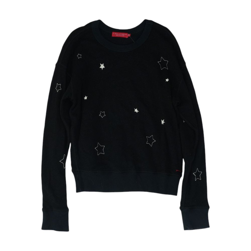Black Graphic Crewneck Sweater