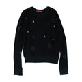 Black Graphic Crewneck Sweater