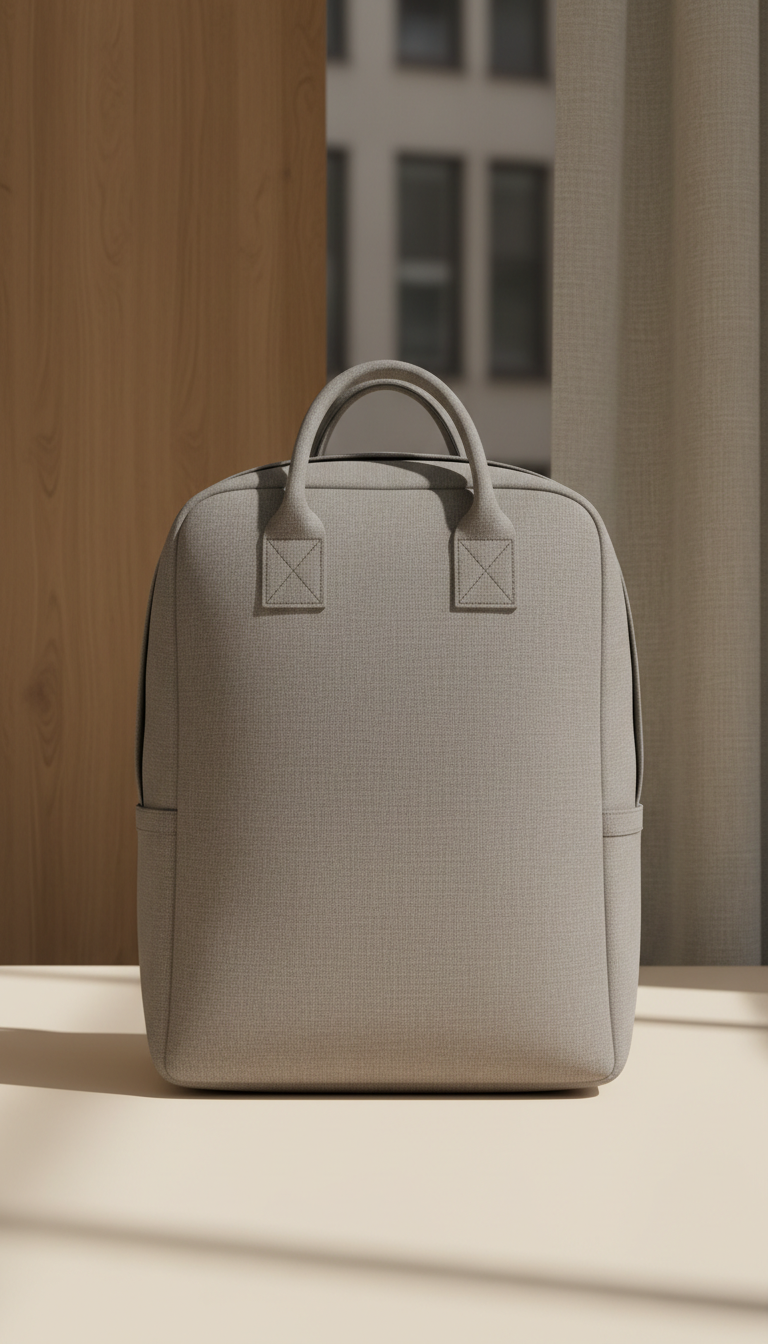 Stone Grey Minimalist Backpack